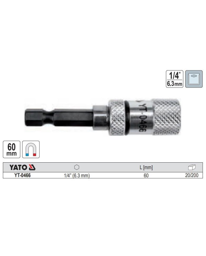 ADAPTADOR PUNTAS 60MM.MAGNETICO YATO