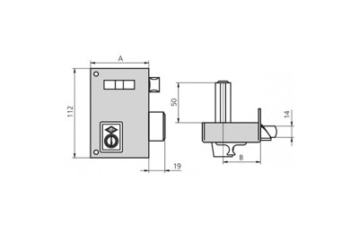 CERRADURA CVL ESMALTADA 56A-70 IZQUIERDA CILINDRO PERFIL