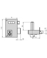 CERRADURA CVL ESMALTADA 56A-70 IZQUIERDA CILINDRO PERFIL