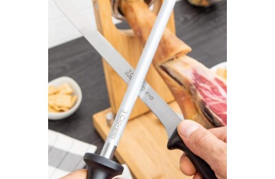 CUCHILLO JAMONERO Y CHAIRA 250MM.3CLAVEL