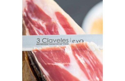 CUCHILLO JAMONERO Y CHAIRA 250MM.3CLAVEL