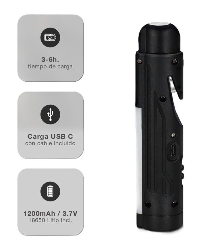 LINTERNA SEGURIDAD  1'2W. RECARGABLE GSC