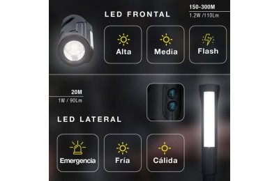 LINTERNA SEGURIDAD  1'2W. RECARGABLE GSC