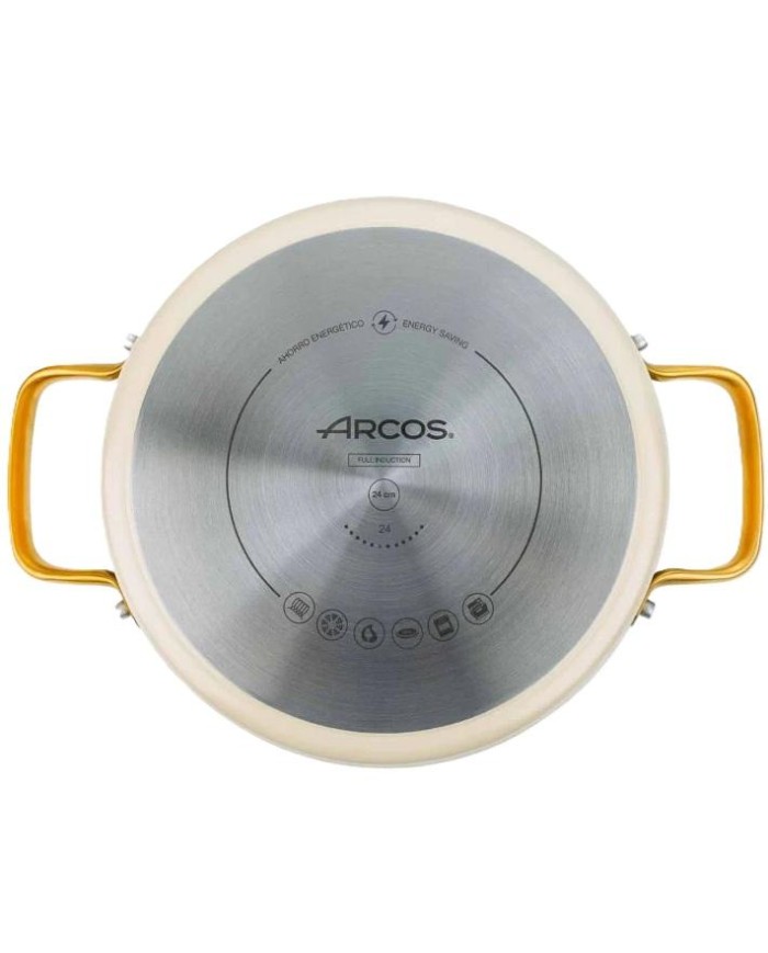 CACEROLA ARCOS ALUMINIO ICONIC BEIG 24CM