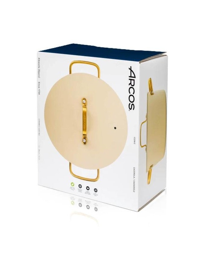 CACEROLA ARCOS ALUMINIO ICONIC BEIG 24CM