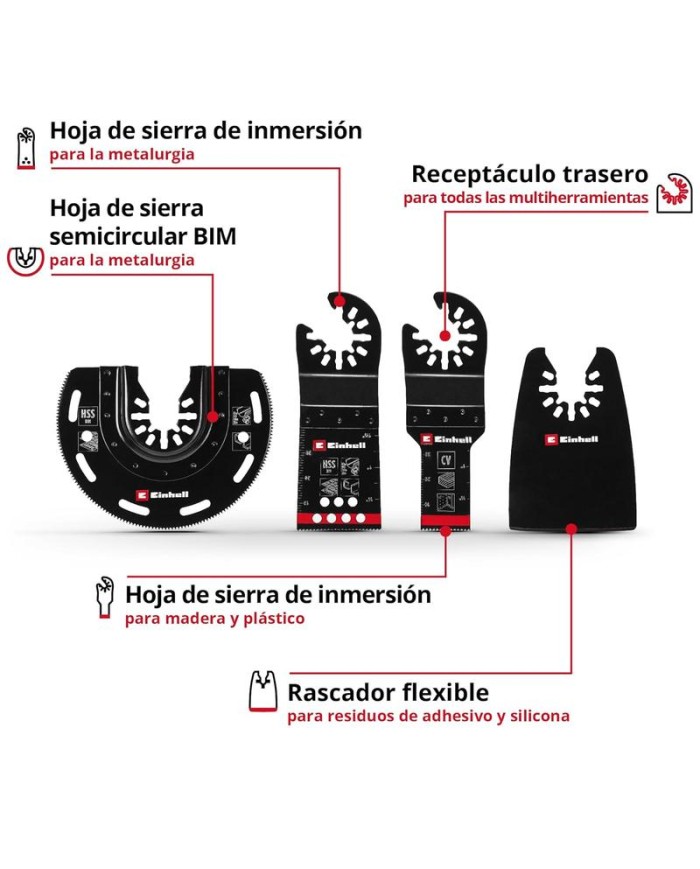 JUEGO 4 HOJAS CORTE EINHELL OSCILANTE