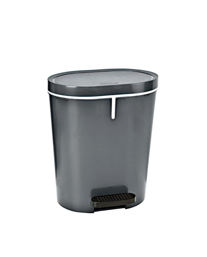 CUBO BASURA PLASTICO C/PEDAL GRIS 25LTS.