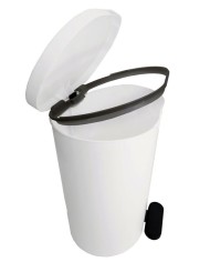 CUBO BASURA PLASTICO OVAL C/PEDAL BLANCO 25LTS.