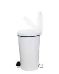 CUBO BASURA PLASTICO OVAL C/PEDAL BLANCO 25LTS.