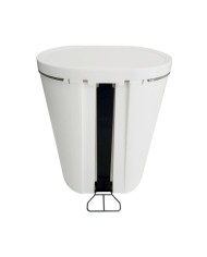 CUBO BASURA PLASTICO OVAL C/PEDAL BLANCO 25LTS.