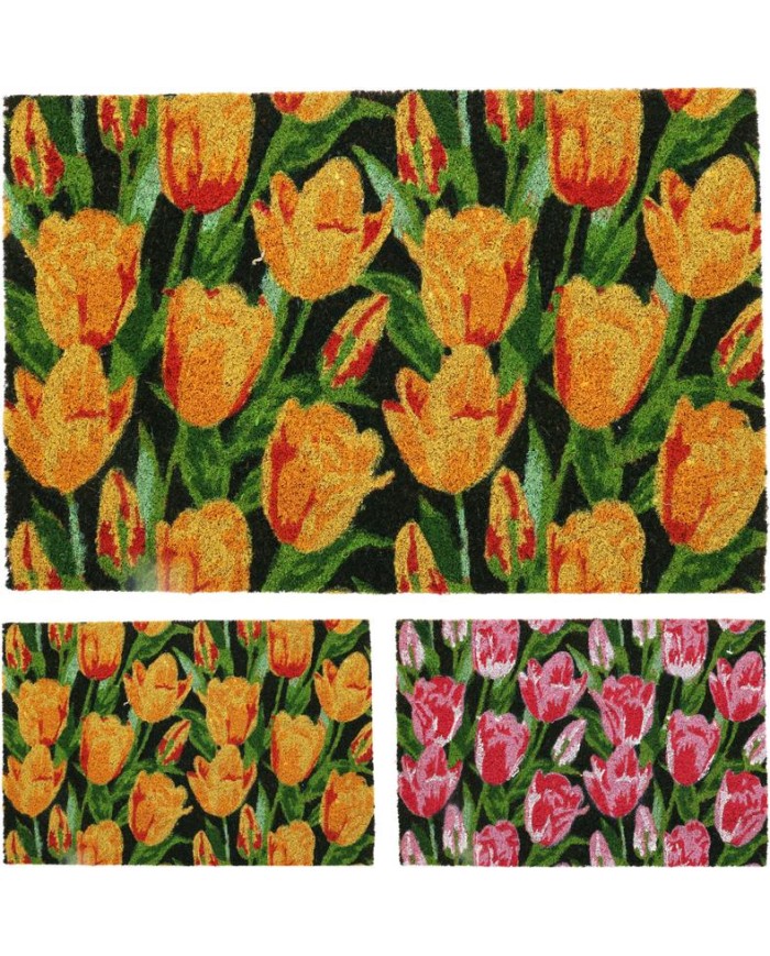 FELPUDO FIBRA TULIPANES KOOP 40X60CMS.