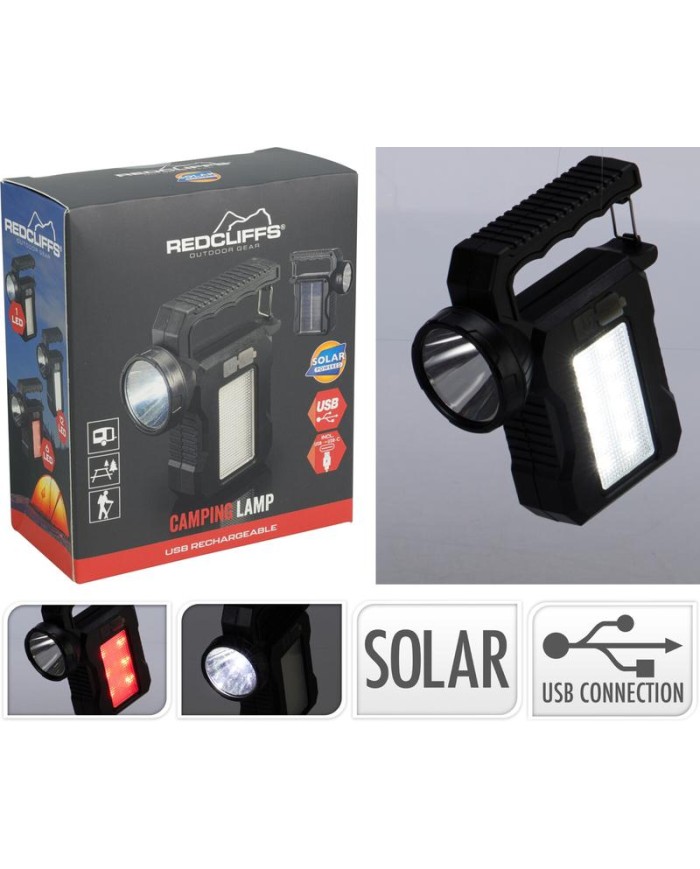 LINTERNA SOLAR REDCLIFFS CAMPING RECARG.