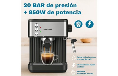 CAFETERA ESPRESO GRUNKEL 850W. 20B. NEGR