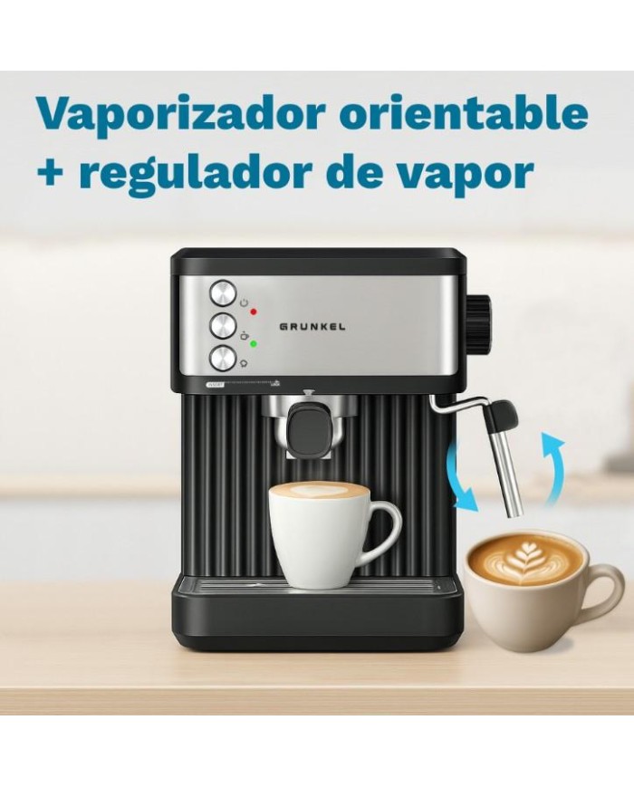 CAFETERA ESPRESO GRUNKEL 850W. 20B. NEGR