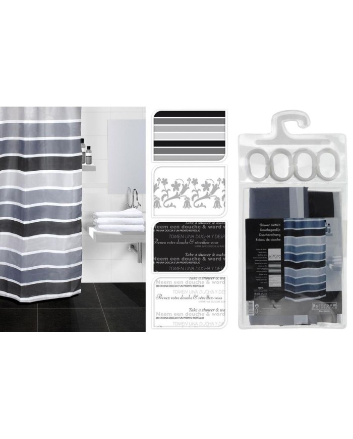 CORTINA DE DUCHA BATHROOM SOLUTION 180X200 CMS. 2AS