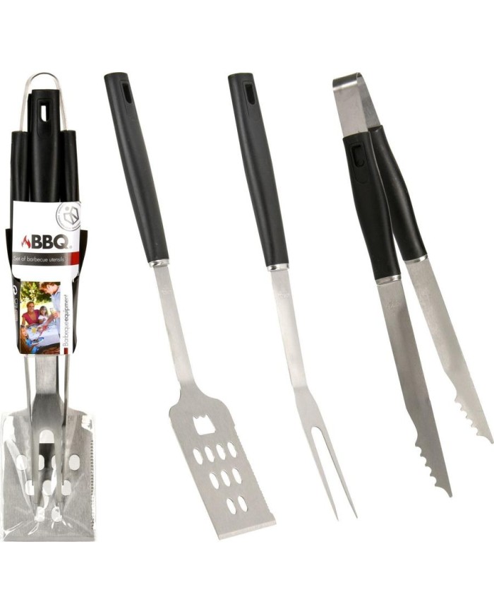 UTILES BARBACOA KOOP 3PZAS. NEGRO