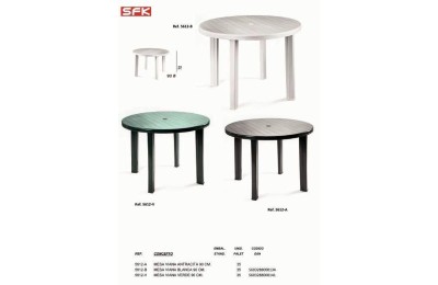 MESA REDONDA SFK 90 CMS. BLANCA