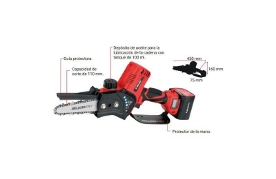 MOTOSIERRA 470W. 2 BAT.4.2AH 100MM. BELLOTA