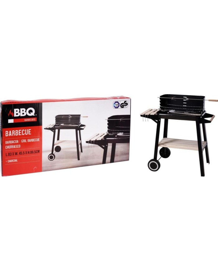 BARBACOA BBQ RECTANGULAR CARRO 54X34X65CMS.
