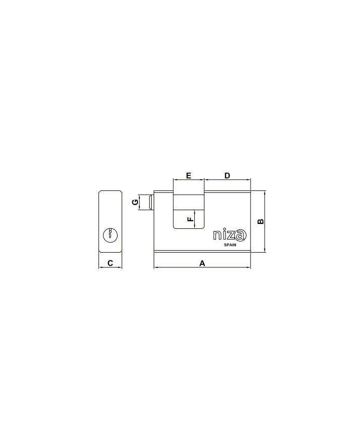 CANDADO AMIG LATON NIZA 200-60MM.FORMA U