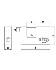 CANDADO AMIG LATON NIZA 200-60MM.FORMA U