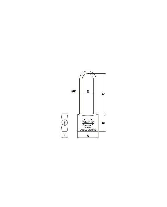CANDADO AMIG LATON EXTRALARGO 3EL-40MM.
