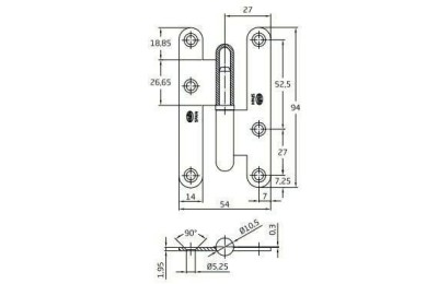 PERNIO AMIG INOX. MATE 405-9,5 DERECHA