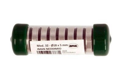IMAN NEODIMIO 18X5MM. REDONDO C/AGUJERO AMIG (10UDS.)