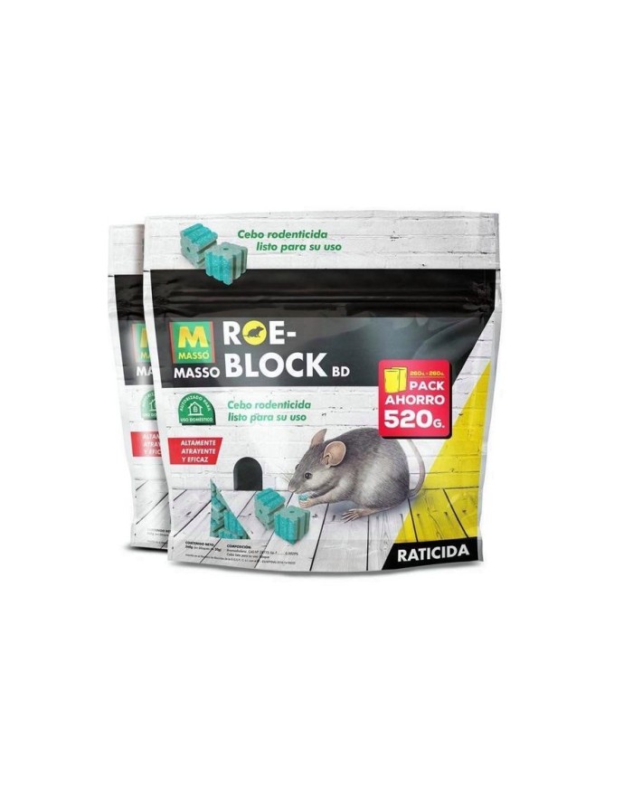 RATICIDA MASSO ROE-BLOCK BLOQUE 260 + 260 GR.