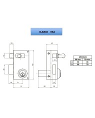 CERRADURA ILARGI Nº56 A 60MM. DERECHA CILINDRO PERFIL