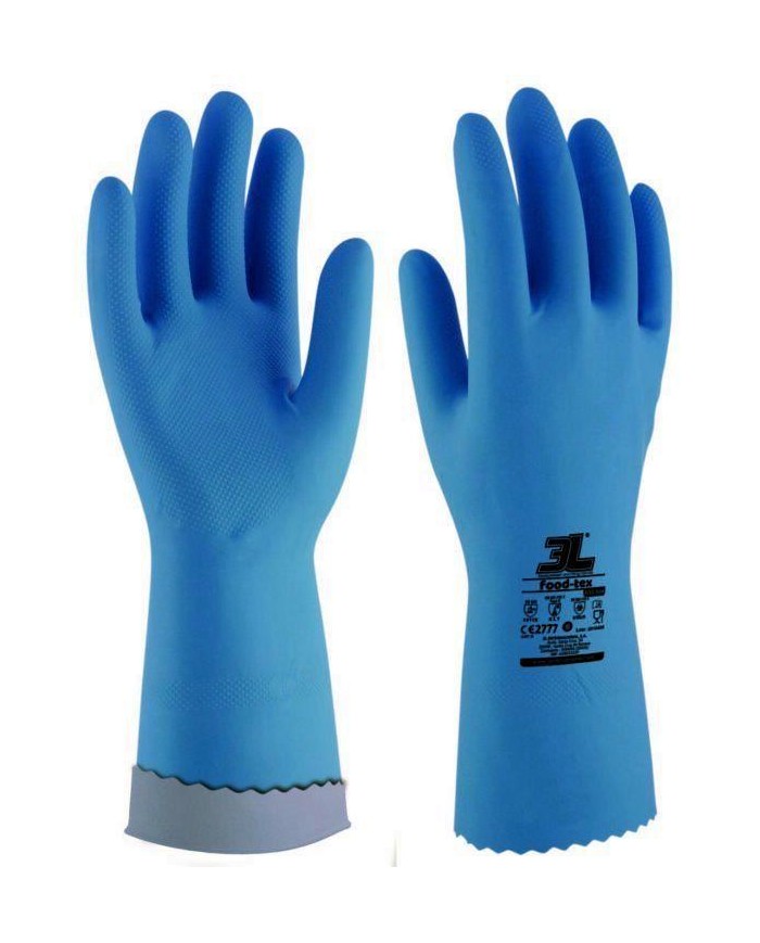 GUANTES LATEX FOOD-TEX AZUL T-10