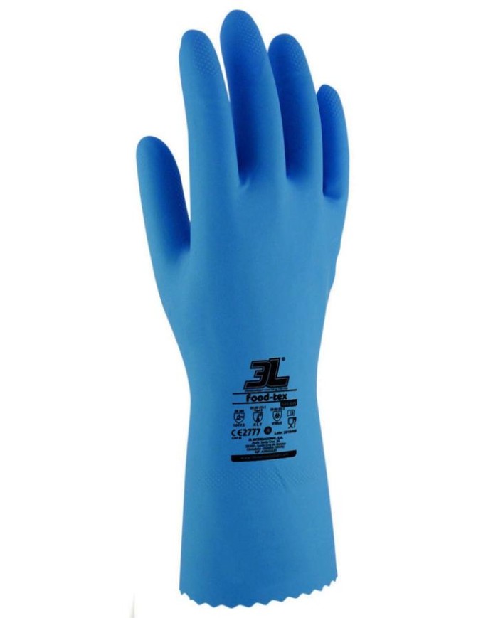 GUANTES LATEX FOOD-TEX AZUL T-10