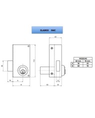 CERRADURA ILARGI Nº56 C 60MM. DERECHA CILINDRO PERFIL