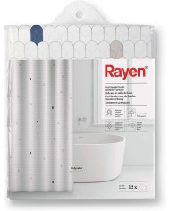 CORTINA BAÑO RAYEN PLASTICO BLANCA ESTAMPADA 2350.17