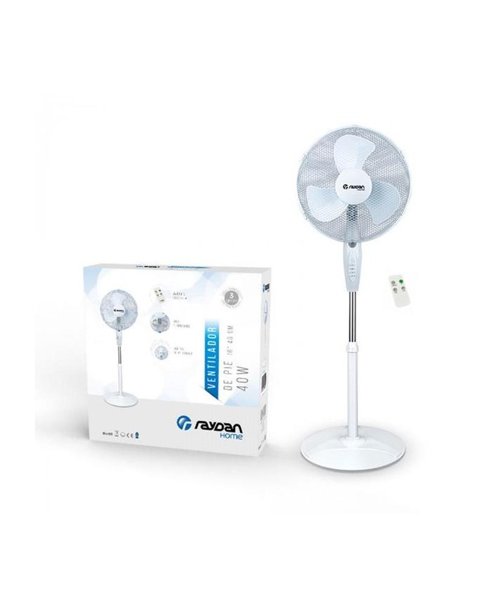 VENTILADOR PIE  40W.40CMS. C/MANDO BLANCO RAYDAN