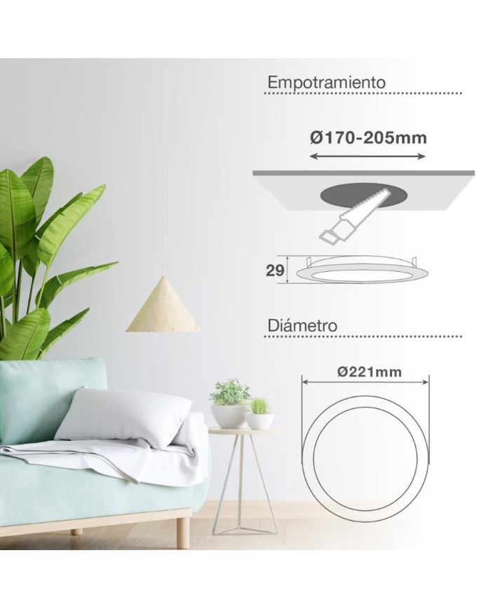 LED DOWN GSC CIRCULAR EMPOTRAR 18W 4200K BLANCO