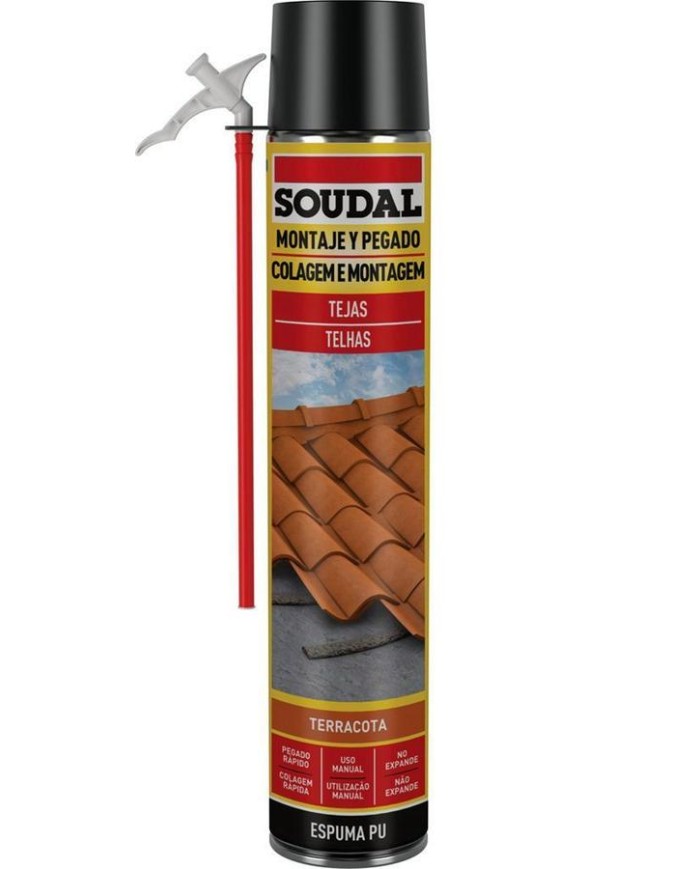 FIJACION TEJAS SOUDAL ROJA CANULA 750ML.