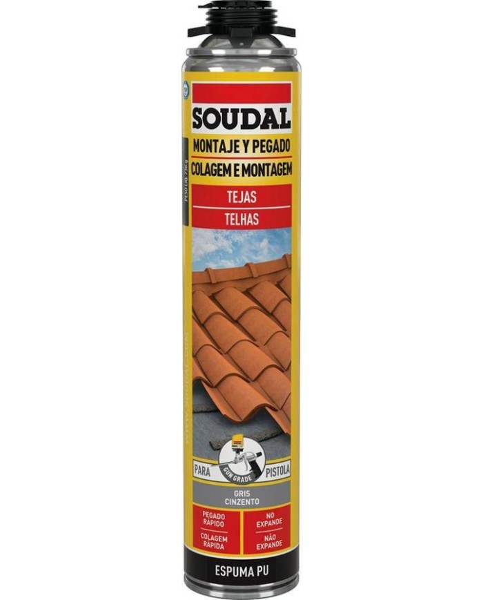 FIJACION TEJAS SOUDAL ROJA PISTOLA 750ML