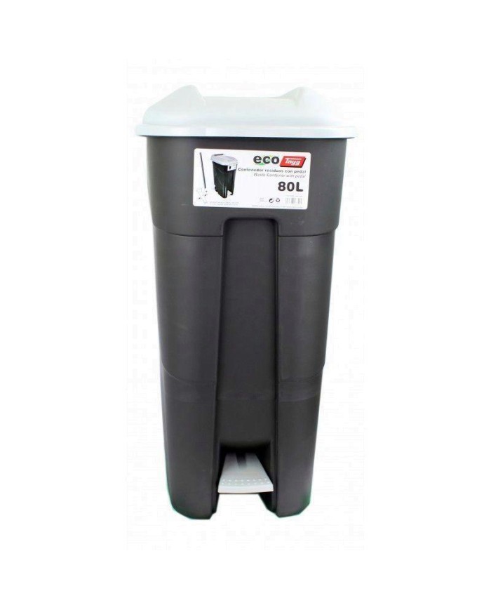 CONTENEDOR TAYG GRIS C/RU+PEDAL  80LTS.