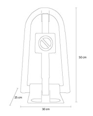 BARRERA DE PARKING U INVERTIDA BIKAIN 50X30X25 CMS.