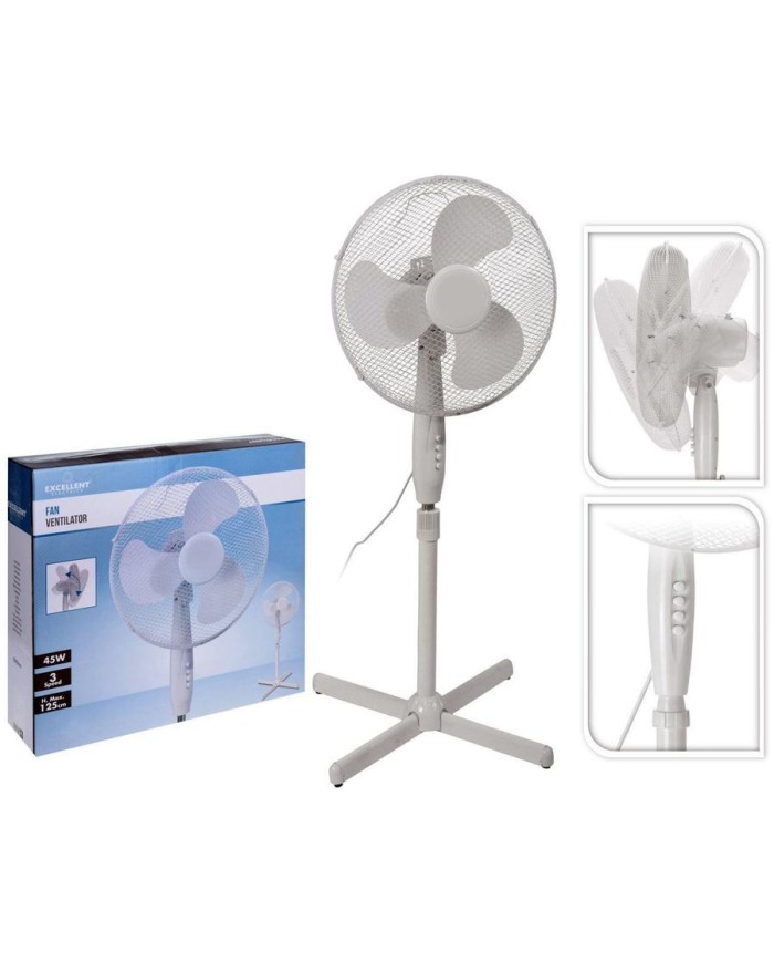 VENTILADOR PIE  45W.40CM. BLANCO EH