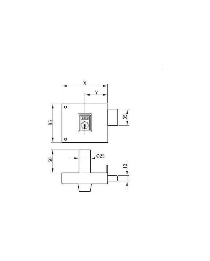 CERRADURA YALE Nº124HPR 100MM DERECHA