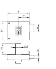 CERRADURA YALE Nº124HPR 100MM DERECHA