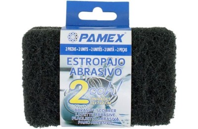 ESTROPAJO ABRASIVO PAMEX 11X7X2CM. P/2UDS