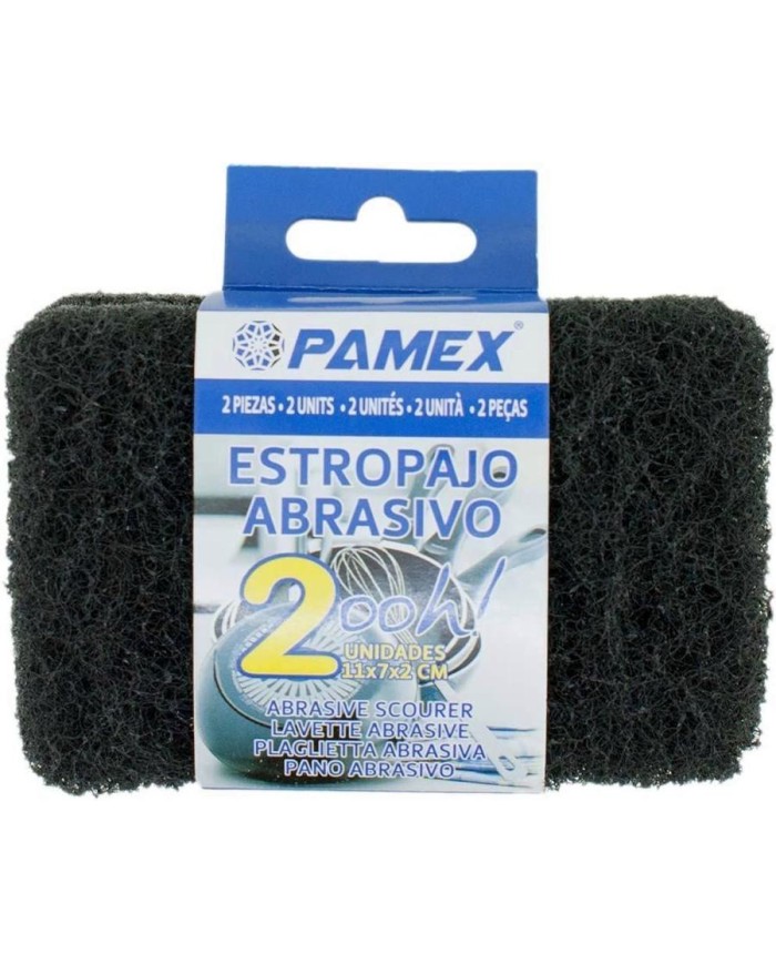 ESTROPAJO ABRASIVO PAMEX 11X7X2CM. P/2UDS