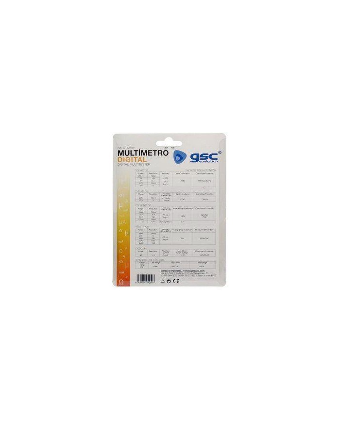 MULTIMETRO DIGITAL CON PUNTAS Y CABLE GSC