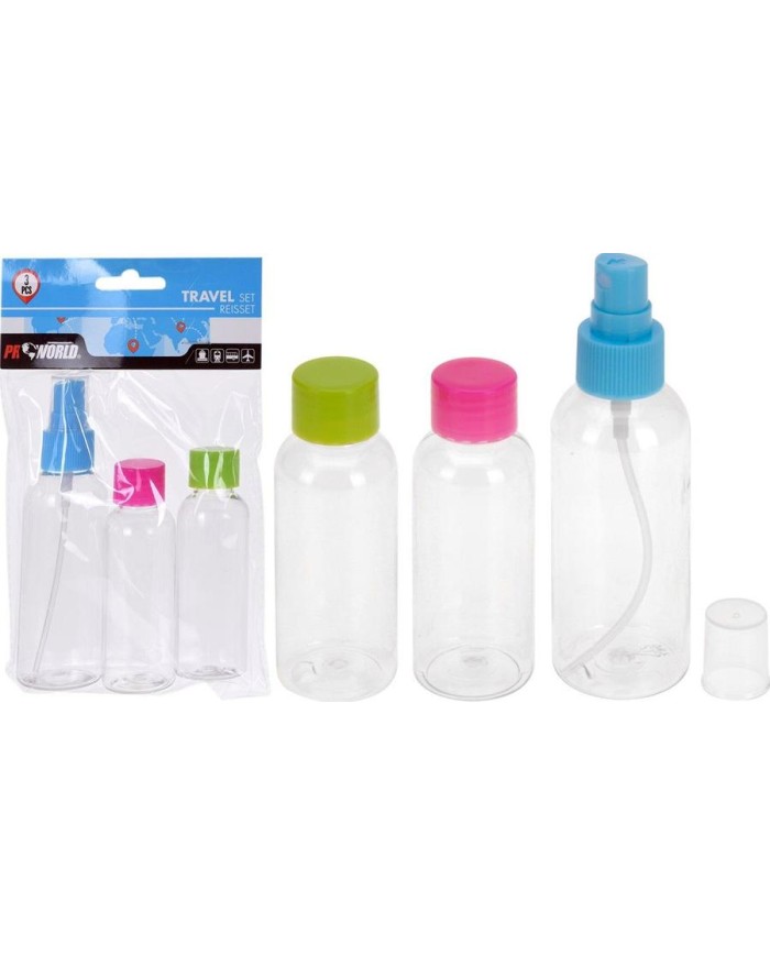 BOTELLAS VIAJE PROWORLD (BLISTER 3 UDS.)