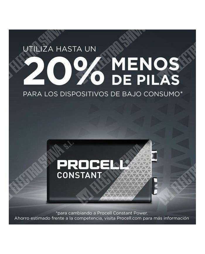 PILA PROCELL ALCALINA 9V CAJA 10 UDS.