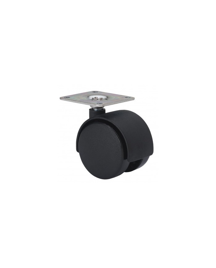 RUEDA GIRATORIA PLASTICO CON PLACA 40MM.