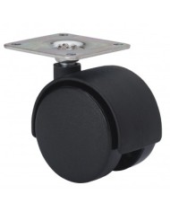 RUEDA GIRATORIA PLASTICO CON PLACA 40MM.